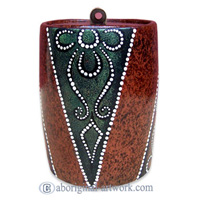Terracotta Bowl With Aboriginal Dot Painted