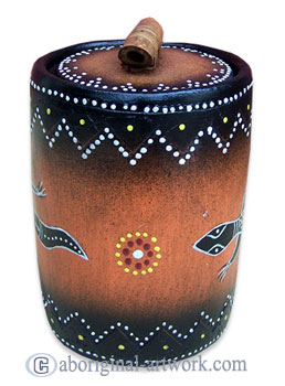 Terracotta Bowl With Aboriginal Dot Painted