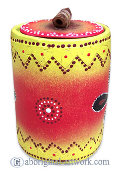 Terracotta Bowl With Aboriginal Dot Painted