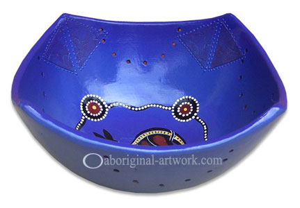 Terracotta Bowl With Aboriginal Dot Painted