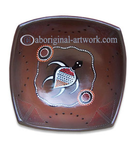 Terracotta Bowl With Aboriginal Dot Painted
