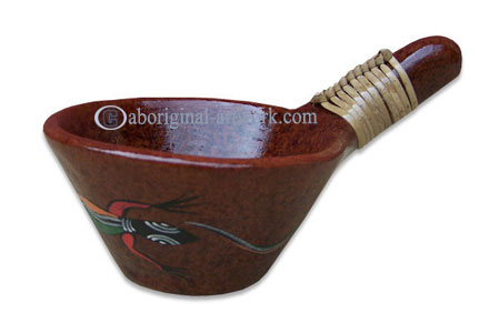 Terracotta Bowl With Aboriginal Dot Painted