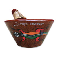 Terracotta Bowl With Aboriginal Dot Painted