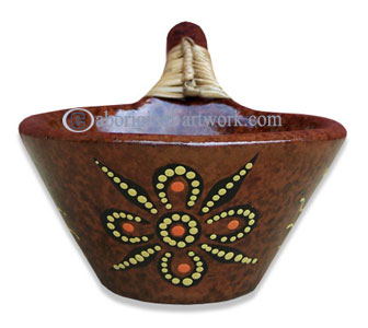 Terracotta Bowl With Aboriginal Dot Painted