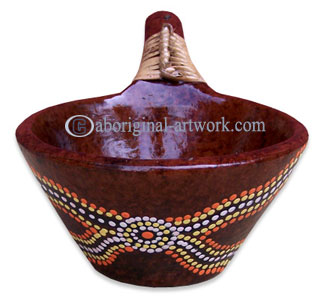 Terracotta Bowl With Aboriginal Dot Painted