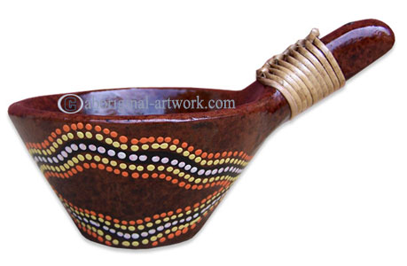 Terracotta Bowl With Aboriginal Dot Painted