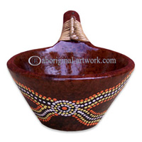 Terracotta Bowl With Aboriginal Dot Painted