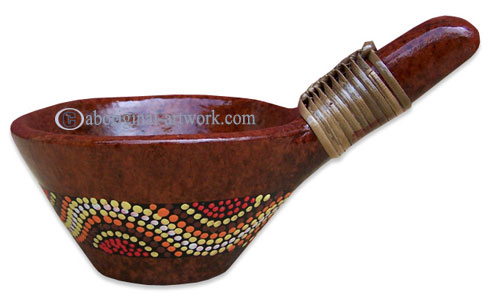 Terracotta Bowl With Aboriginal Dot Painted