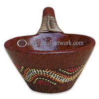 Terracotta Bowl With Aboriginal Dot Painted