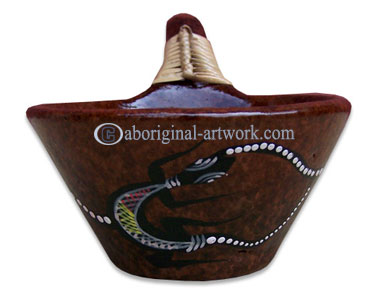 Terracotta Bowl With Aboriginal Dot Painted