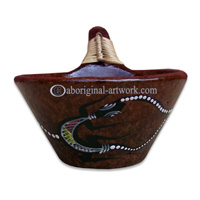 Terracotta Bowl With Aboriginal Dot Painted