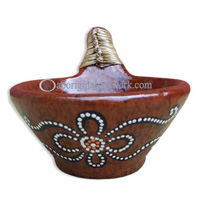 Terracotta Bowl With Aboriginal Dot Painted