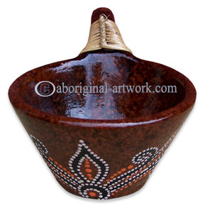 Terracotta Bowl With Aboriginal Dot Painted