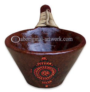 Terracotta Bowl With Aboriginal Dot Painted