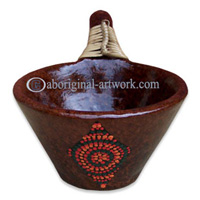 Terracotta Bowl With Aboriginal Dot Painted