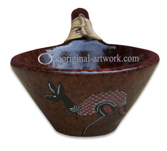 Terracotta Bowl With Aboriginal Dot Painted