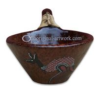 Terracotta Bowl With Aboriginal Dot Painted