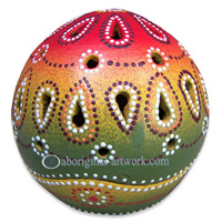 Terracotta Candle Holder With Aboriginal Dot Painted
