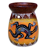 Terracotta Oil Burner With Aboriginal Dot Painted
