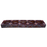 Terracotta Candle Holder With Aboriginal Dot Painted