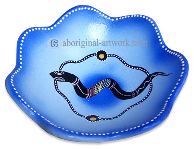 Terracotta Plate With Aboriginal Dot Painted