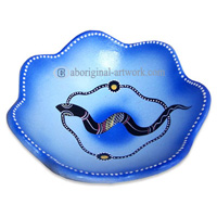 Terracotta Plate With Aboriginal Dot Painted