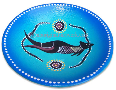 Terracotta Plate With Aboriginal Dot Painted
