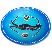 Terracotta Plate With Aboriginal Dot Painted