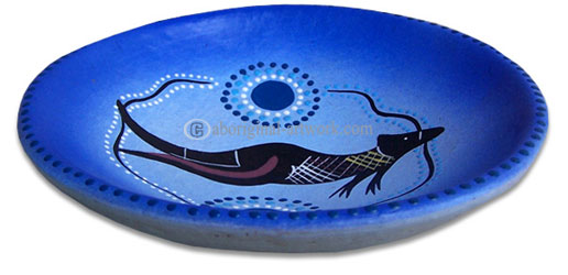 Terracotta Plate With Aboriginal Dot Painted