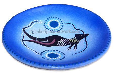 Terracotta Plate With Aboriginal Dot Painted