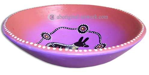 Terracotta Plate With Aboriginal Dot Painted