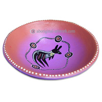 Terracotta Plate With Aboriginal Dot Painted