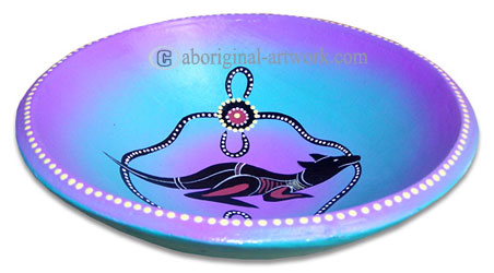 Terracotta Plate With Aboriginal Dot Painted