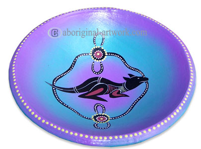 Terracotta Plate With Aboriginal Dot Painted
