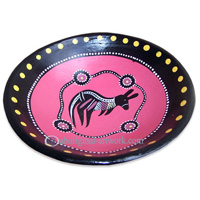 Terracotta Plate With Aboriginal Dot Painted