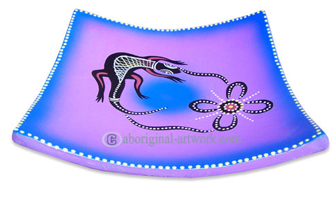 Terracotta Plate With Aboriginal Dot Painted