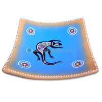 Terracotta Plate With Aboriginal Dot Painted