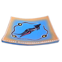 Terracotta Plate With Aboriginal Dot Painted