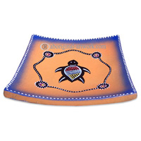 Terracotta Plate With Aboriginal Dot Painted