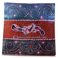 Terracotta Plate With Aboriginal Dot Painted