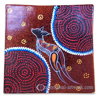 Terracotta Plate With Aboriginal Dot Painted