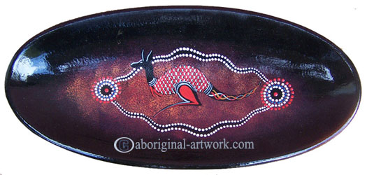 Terracotta Plate With Aboriginal Dot Painted