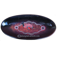 Terracotta Plate With Aboriginal Dot Painted