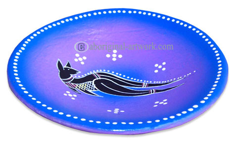 Terracotta Plate With Aboriginal Dot Painted
