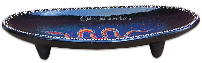 Terracotta Plate With Aboriginal Dot Painted