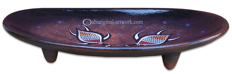 Terracotta Plate With Aboriginal Dot Painted