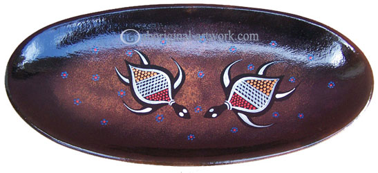 Terracotta Plate With Aboriginal Dot Painted