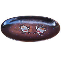 Terracotta Plate With Aboriginal Dot Painted