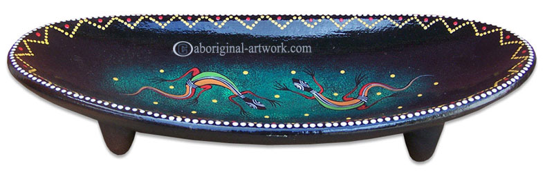 Terracotta Plate With Aboriginal Dot Painted