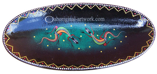 Terracotta Plate With Aboriginal Dot Painted